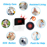 CallToU WiFi Smart Wireless Caregiver Pager Call Button System Emergency Alert System Fall Alert Device for Elderly Patient Seniors Disabled 1 Receiver CallToU