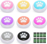 CallToU Dog Buttons for Communication - Recordable Talking Buttons for Dogs to Press to Communication 30 Seconds Voice Dog Training Speaking Buttons Pack of 8 (Battery Inclued) CallToU