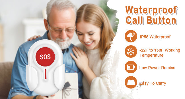 BT009 CallToU Caregiver Pager Wireless Call Button 1000FT for Elderly Monitoring for CC28 CallToU