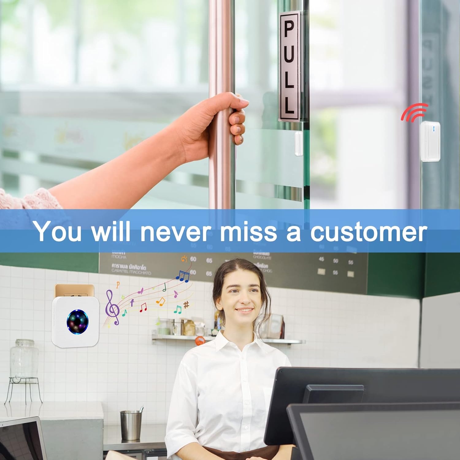 Daytech Wireless Door Chime - Customizable Alerts, Extended Range, and Easy Installation for Enhanced Security at Home or Office