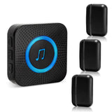 Daytech Business Door Entry Chime: Wireless Door Open Alert with Adjustable Volume and 55 Ringtones (Black)