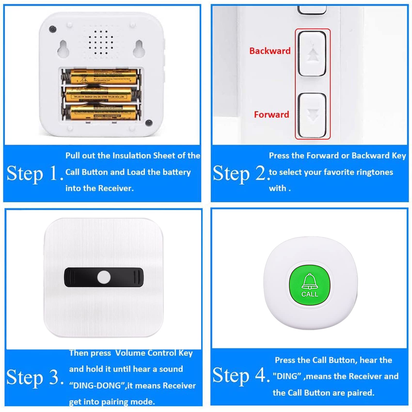 CallToU Caregiver Pager for Seniors Emergency Pager System for Elderly Monitoring 的副本 CallToU