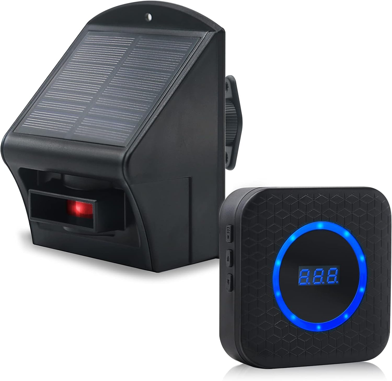 Daytech Solar Driveway Alarm System, Long Range PIR Motion Sensor Waterproof Wireless Security Alert System with Door Open Chime for Home/Office (1 Sensor + 1 Receiver)