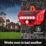 Daytech 129db Motion Sensor Alarm Light | Outdoor Security with Remote Control | IP65 Waterproof Solar Siren for Driveway, Home, Farm | 4 Modes
