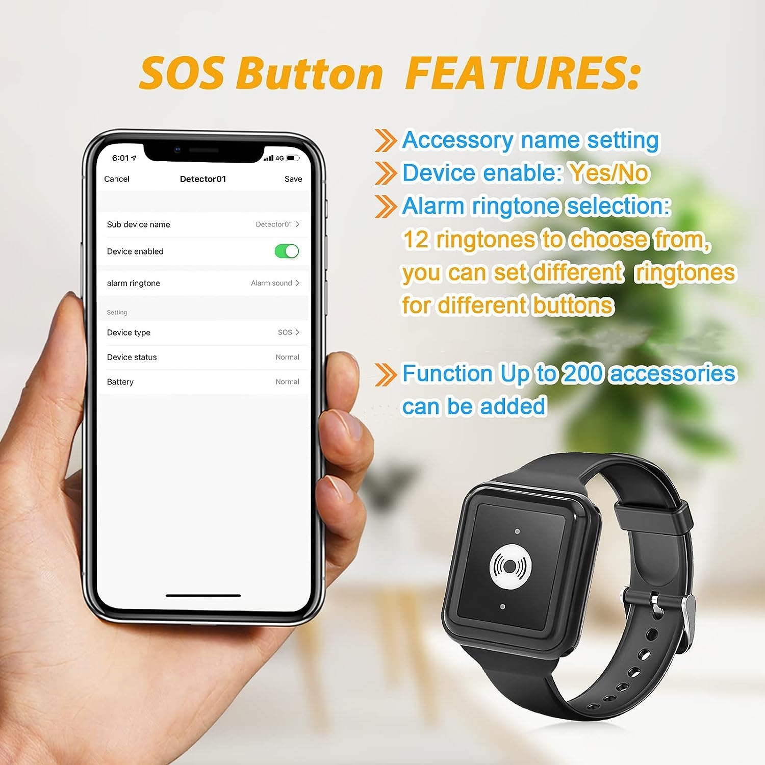 CallTou WiFi Caregiver Pager Call Button Nurse Call System Emergency Button for Elderly Patient Seniors Disabled 2 Watch Buttons 1 Receiver CallToU