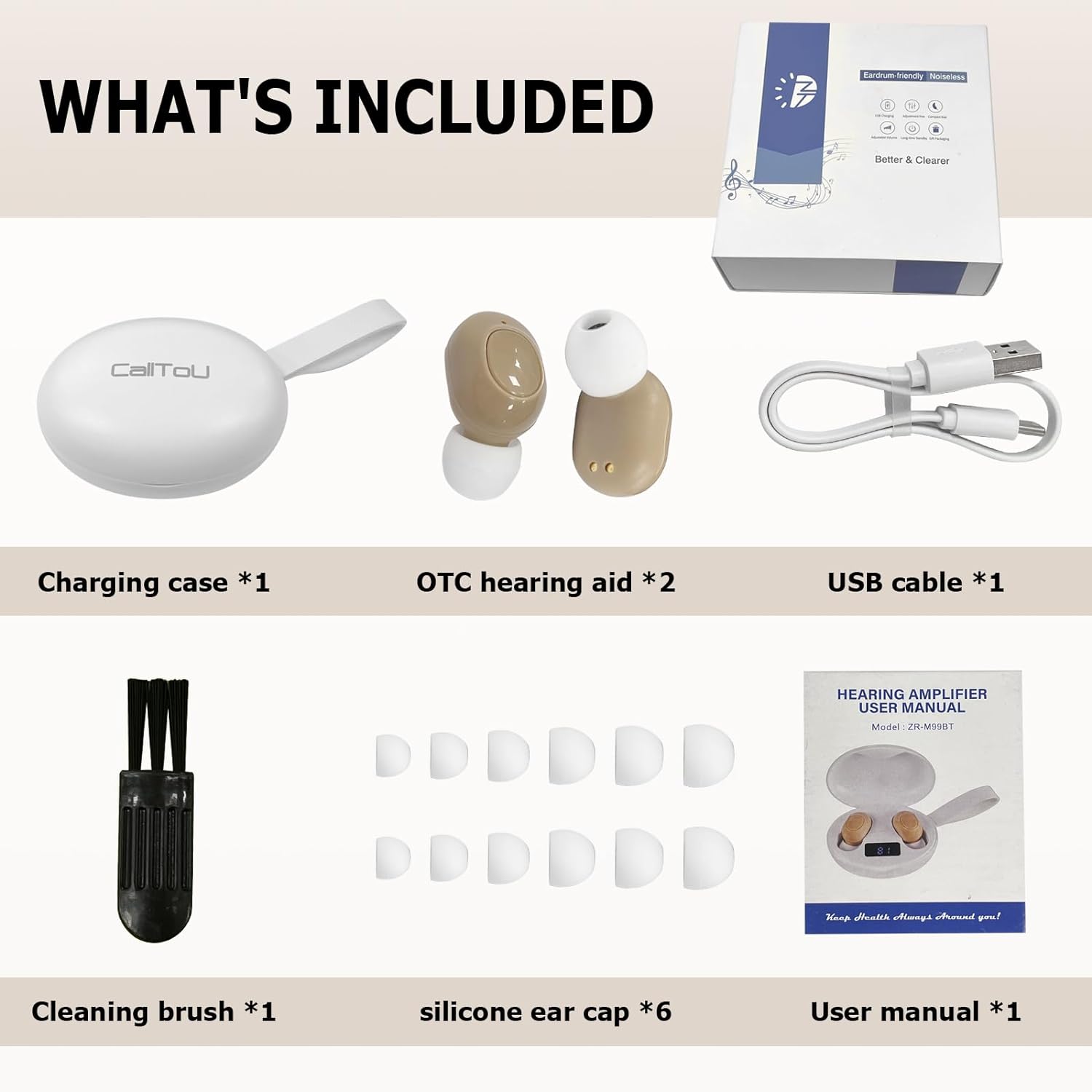 Clear Bluetooth Hearing Amplifiers for Seniors with Noise Cancelling and LED Display by Daytech