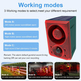 Daytech Solar Outdoor Motion Sensor Alarm with Dog Barking Gunshot Sound, Support Recording and Adjustable Volume, 130db Loud Motion Activated Noise Maker for Home, Garden, Yard, Farm
