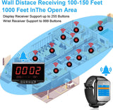 CallToU Restaurant Pager System Wireless Calling System for Customers Restaurant Clinic Waiter Nurse Service System with 1 Display Receiver 1 Watch Receiver and 10 Waterproof Call Buttons CallToU