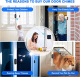 Door Chime SanJie Wireless Door Sensor for Business Home Office When Entering Door Sensor Chime with 500Ft Range 55 Chimes 5 Volume Levels Adjustable Number Display(1 Receiver & 3 Sensor) CallToU
