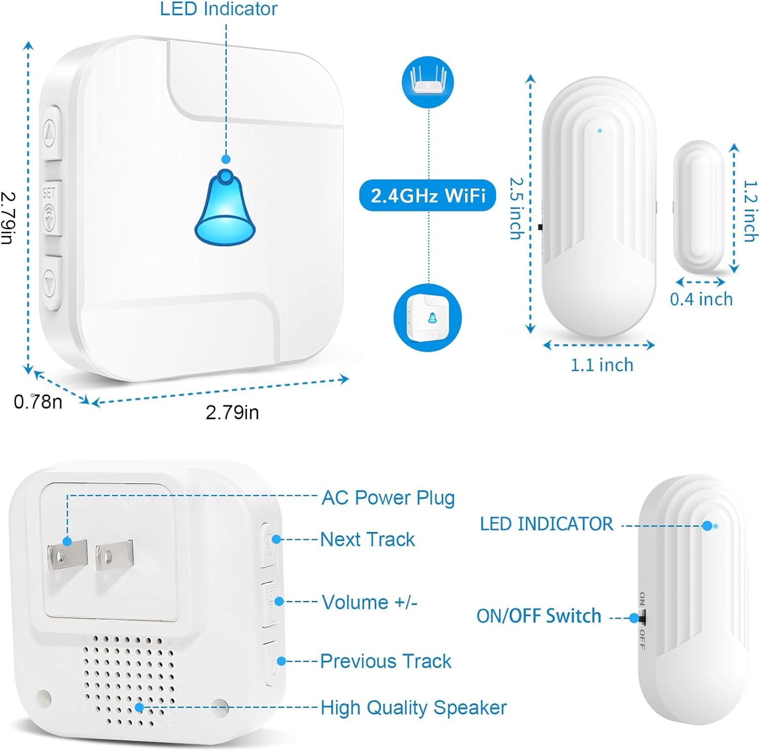 Daytech Smart WiFi Caregiver Pager Door Alarms: Protect Your Loved Ones with Tuya App Control