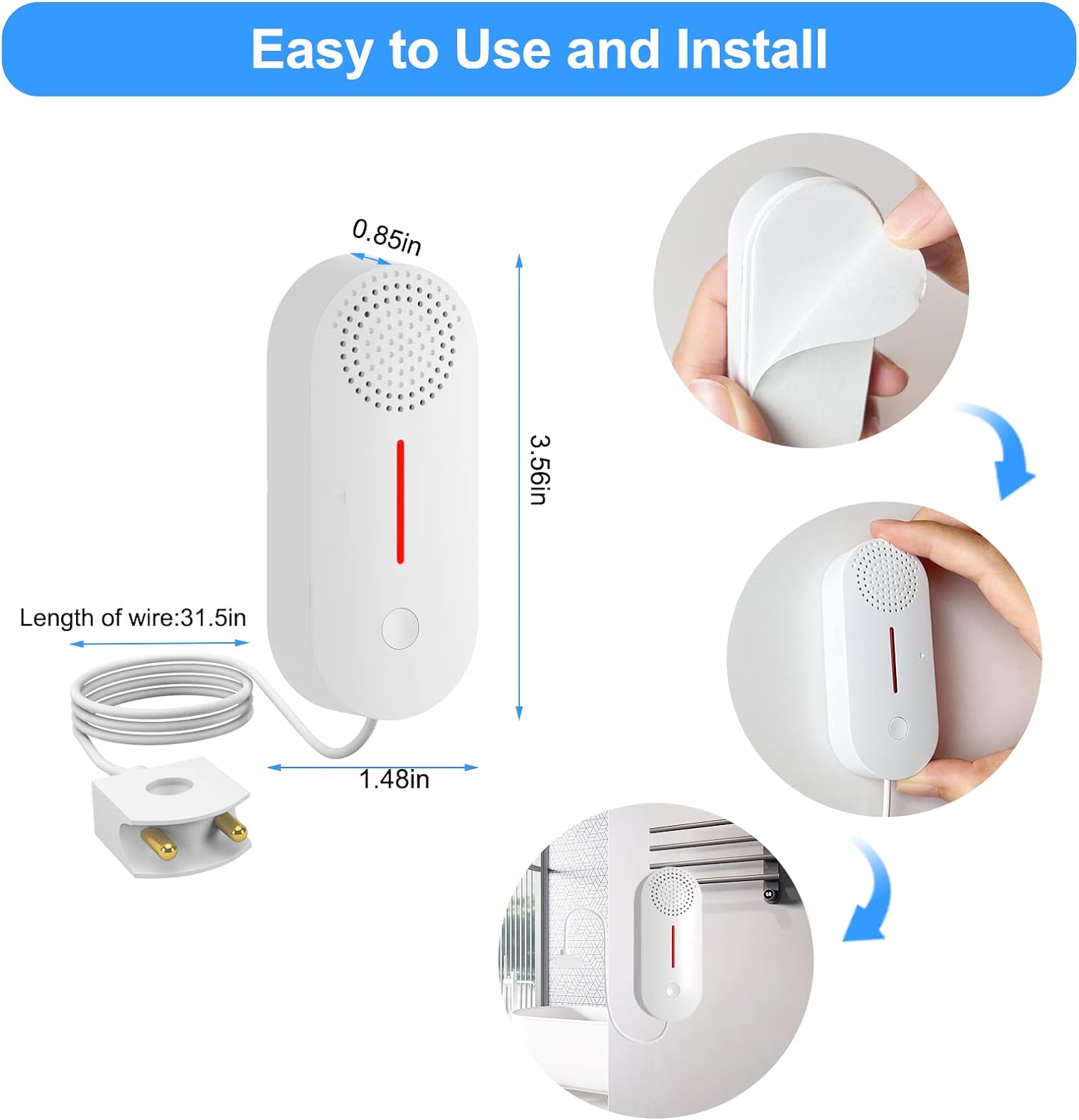 Smart Water Leak Detector & Water Level Sensor - WiFi Alarm System with 100dB Alert - DAYTECH 2 in 1 Monitoring Solution