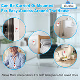 Daytech Wireless Caregiver Pager & SOS Call Bell System - Elderly Patient Alert with 3 Remind Buttons & 2 Vibrating Receivers