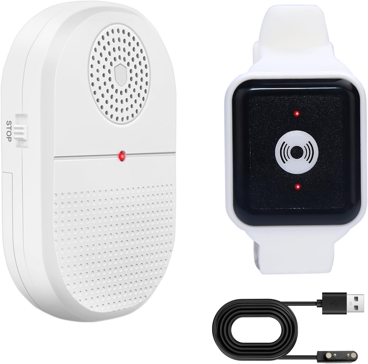 CallToU Wireless Caregiver Pager Watch Call Button Nurse Alert System Home Call Bell for Seniors Disabled Emergency Vibration Pager 1 Transmitter+1 Receiver CallToU