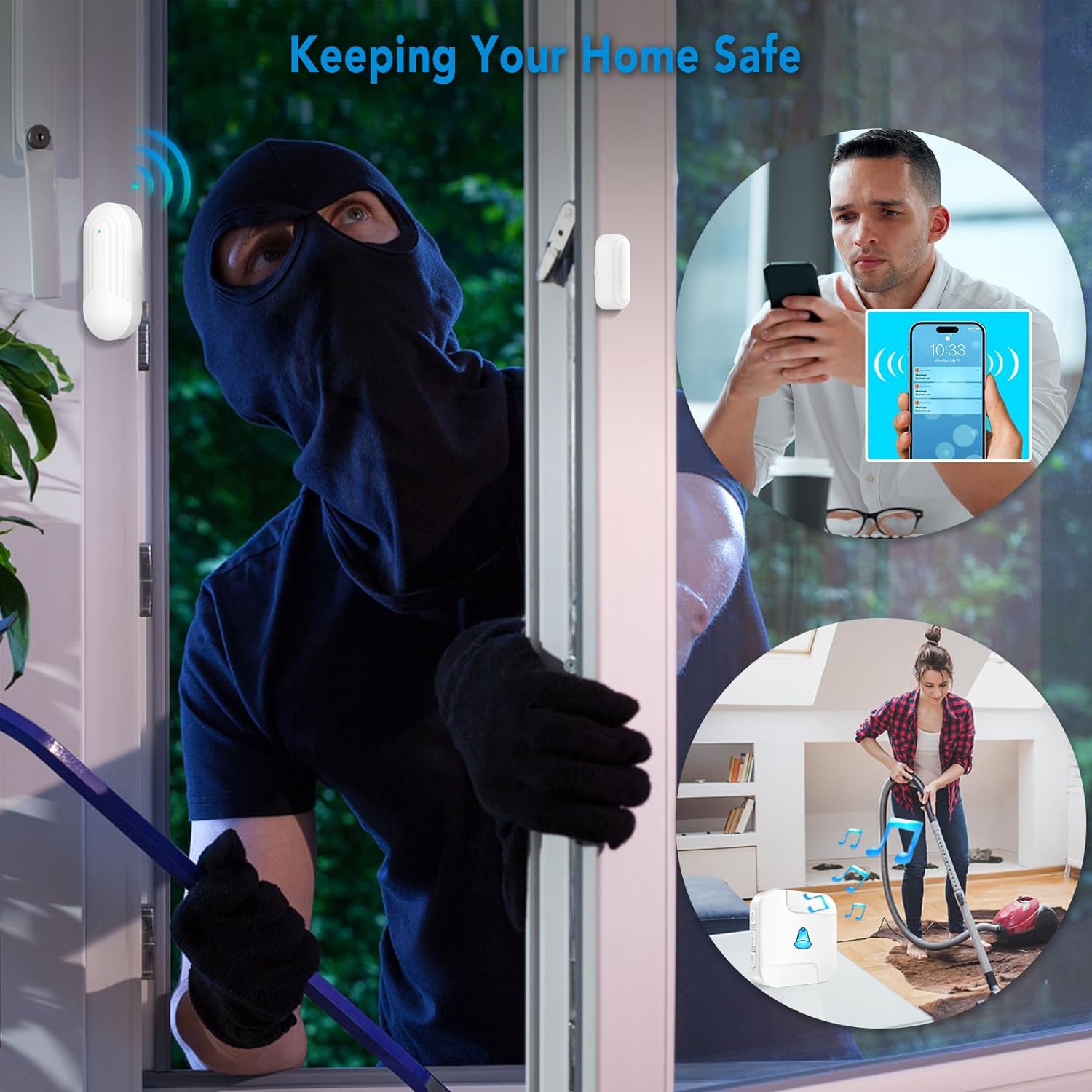 Daytech Smart WiFi Caregiver Pager Door Alarms: Protect Your Loved Ones with Tuya App Control