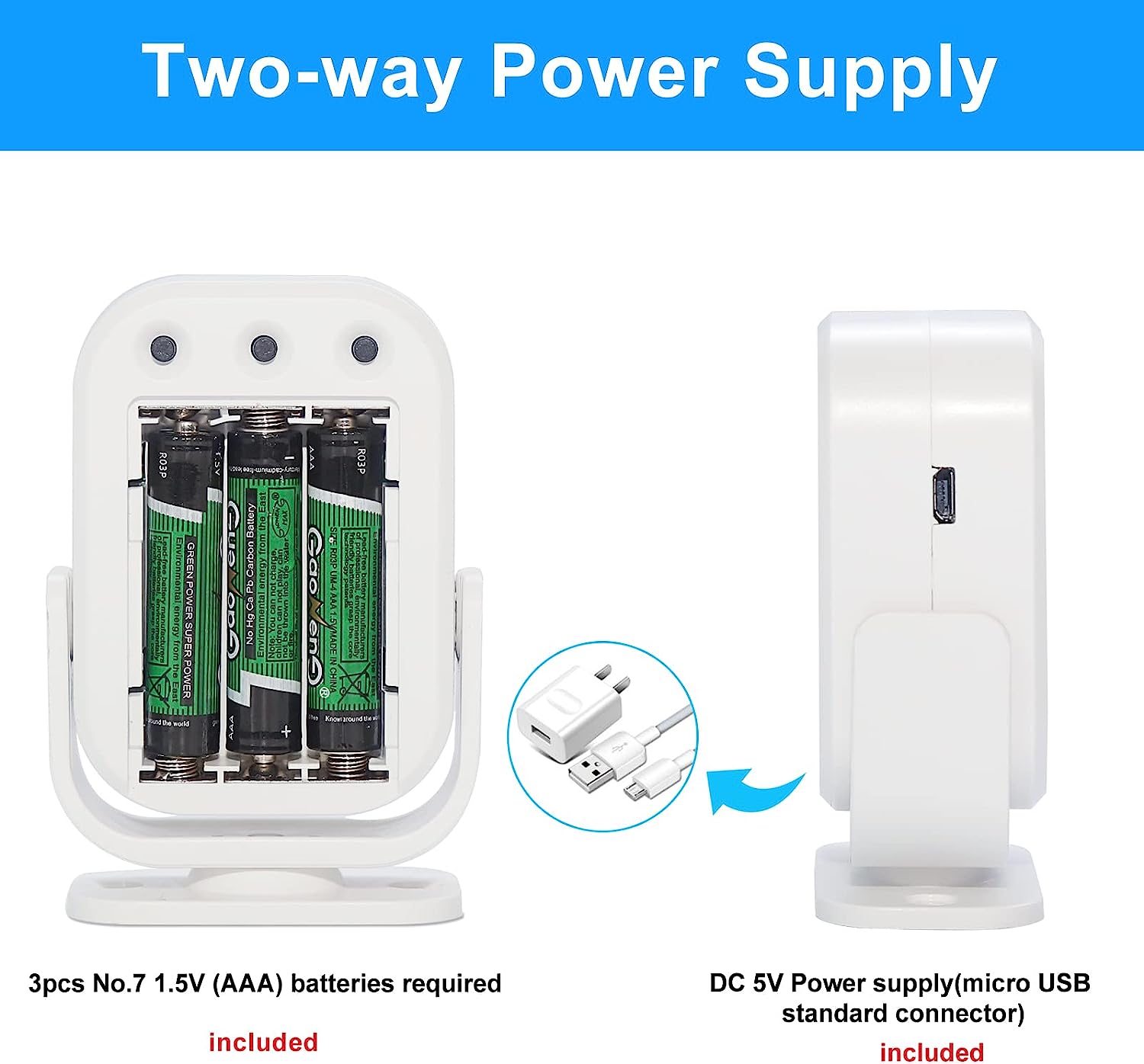 CallTou Motion Sensor Alarm,Indoor Wireless Infrared Motion Detector with 13 Welcome Chime,Recordable Motion Sensor Door Chime for Business Home Store Shop(with Recording) CallToU