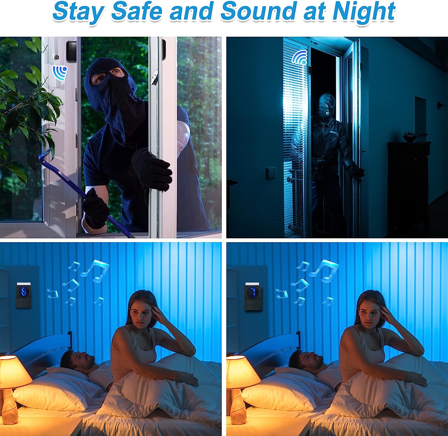 CallToU Wireless Door Chime for Business When Entering Door Sensor with 55 Chimes 5 Adjustable Volume Mute Mode Alert with LED Indicators 1 Receivers +1 Sensors CallToU