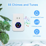 CallToU Wireless Doorbell Waterproof Doorbell Chime Operating at 1000 Feet with 55 Ringtones 5 Volume Levels and 7 Colour Flash LED Light CallToU