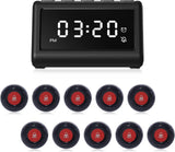 Daytech Système d'appel d'infirmière sans fil avec 10 boutons d'alerte étanches et récepteur d'affichage LED – Parfait pour clinique, restaurant, maison de retraite, et plus encore