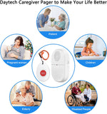 CallToU Wireless Caregiver Pager Vibration Alert System, SOS Emergancy Call Button Alarm for Elderly Seniors Personal Nurse, 800ft Operating Range,1 Portable Receiver + 2 Transmitters CallToU