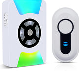 Daytech Colorful LED Flash Wireless Doorbell Chime - 110dB Loud Sound, Mute Mode, Waterproof, for Home, Apartments, Office - White