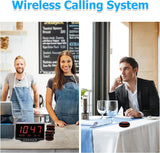 CallToU Restaurant Pager System Wireless Calling System for Customers Restaurant Clinic Waiter Nurse Service System with 1 Display Receiver 1 Watch Receiver and 10 Waterproof Call Buttons CallToU