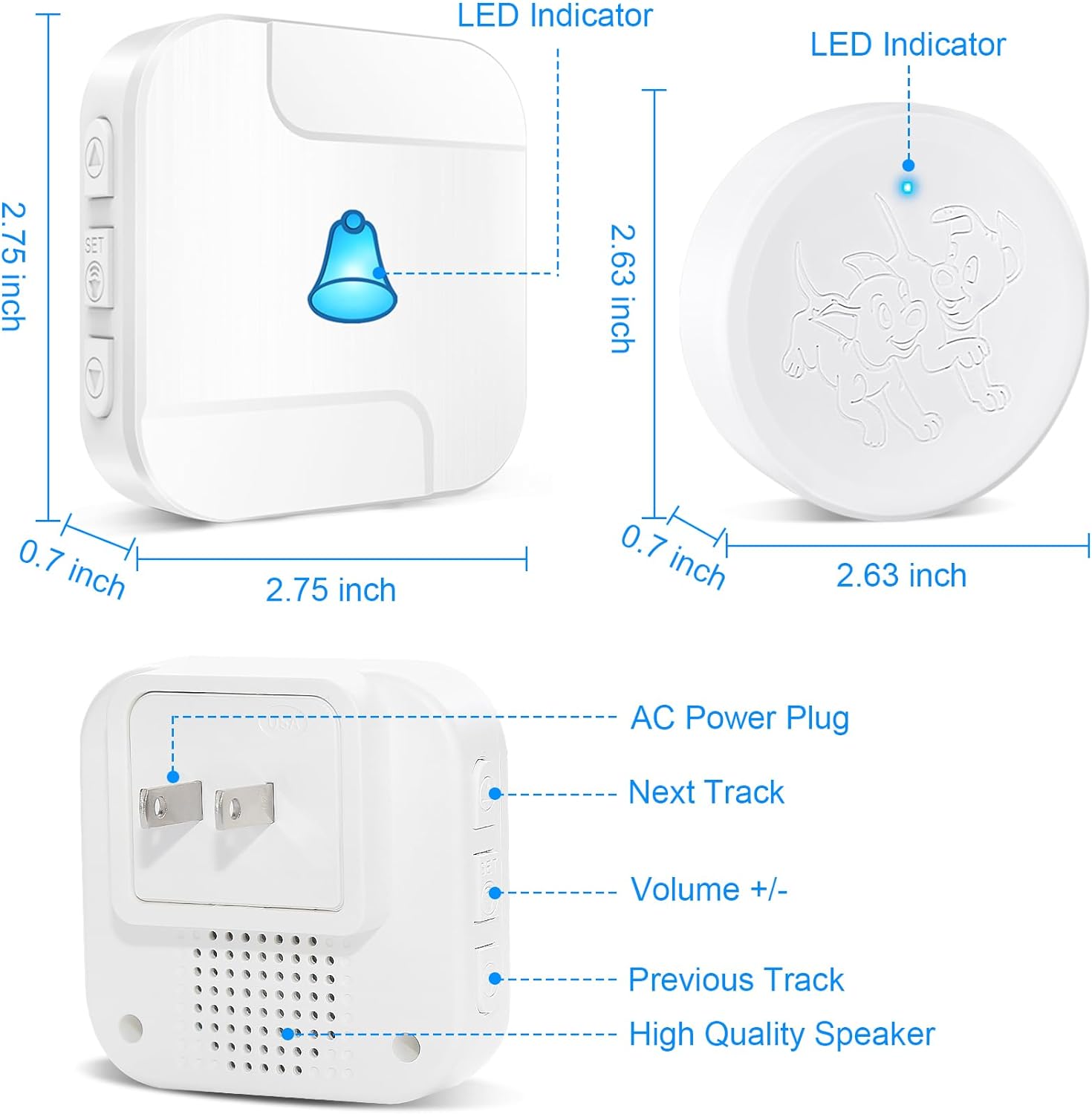 Timbre inteligente WiFi para perros Daytech para entrenamiento para ir al baño y una vida tranquila