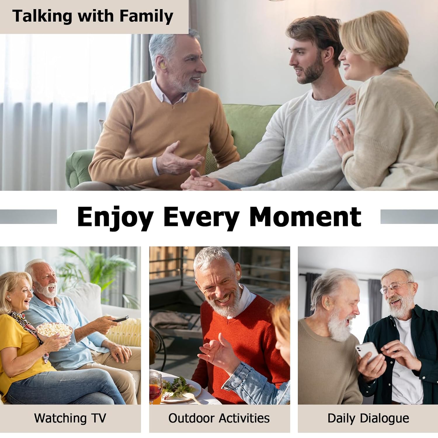 Clear Bluetooth Hearing Amplifiers for Seniors with Noise Cancelling and LED Display by Daytech