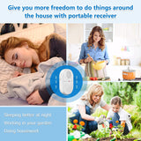 CallToU Bed Sensor Alarm Caregiver Pager Motion Sensor Alert Room Fall Prevention for Elderly Kids with 1 Motion Detector and 1 Receiver CallToU