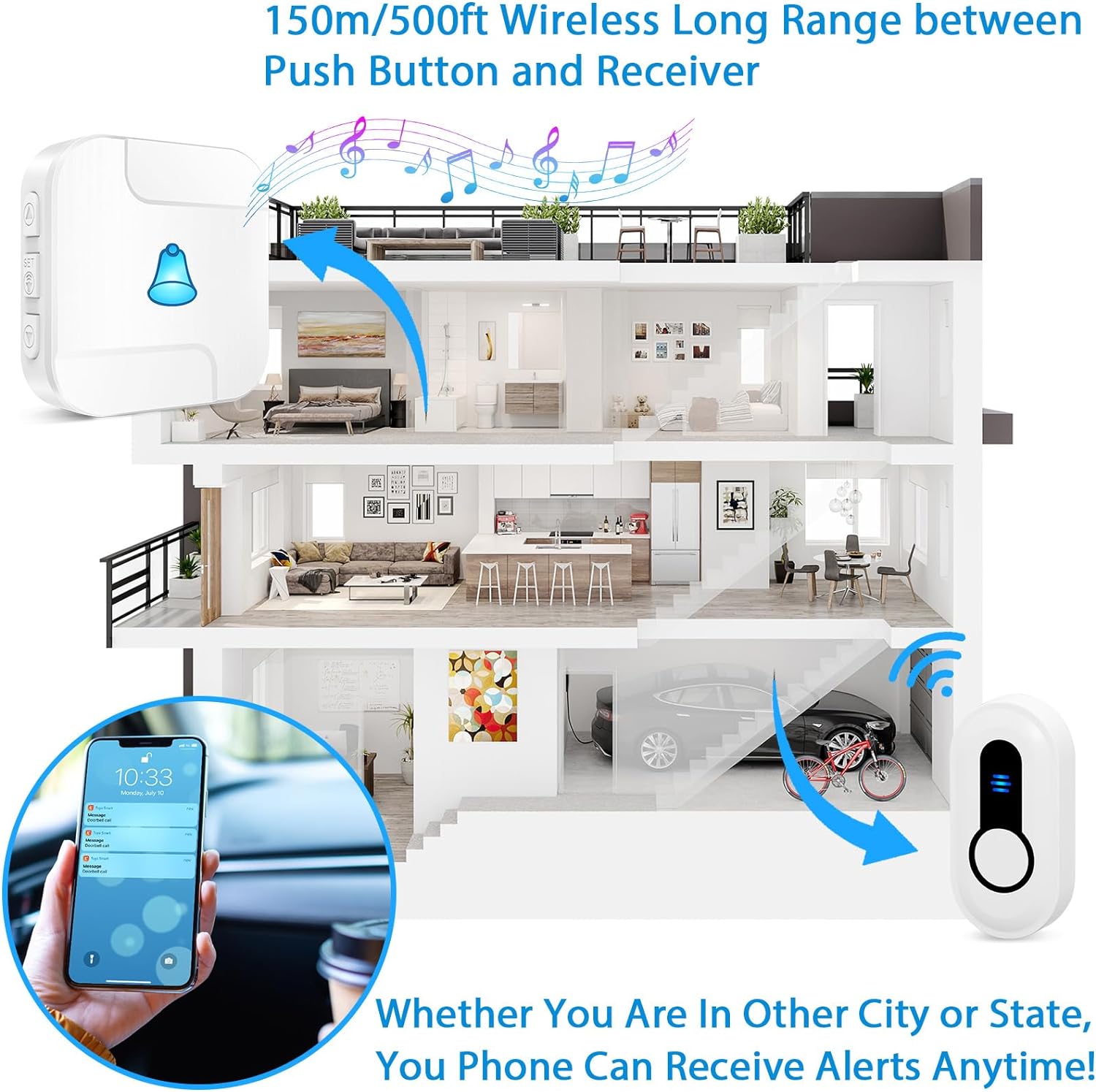 Daytech Smart WiFi Doorbell Kit with Tuya App Control - Ring Your Way into the Future Doorbell Chime for Classroom