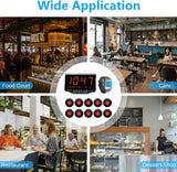 CallToU Restaurant Pager System Wireless Calling System for Customers Restaurant Clinic Waiter Nurse Service System with 1 Display Receiver 1 Watch Receiver and 10 Waterproof Call Buttons CallToU