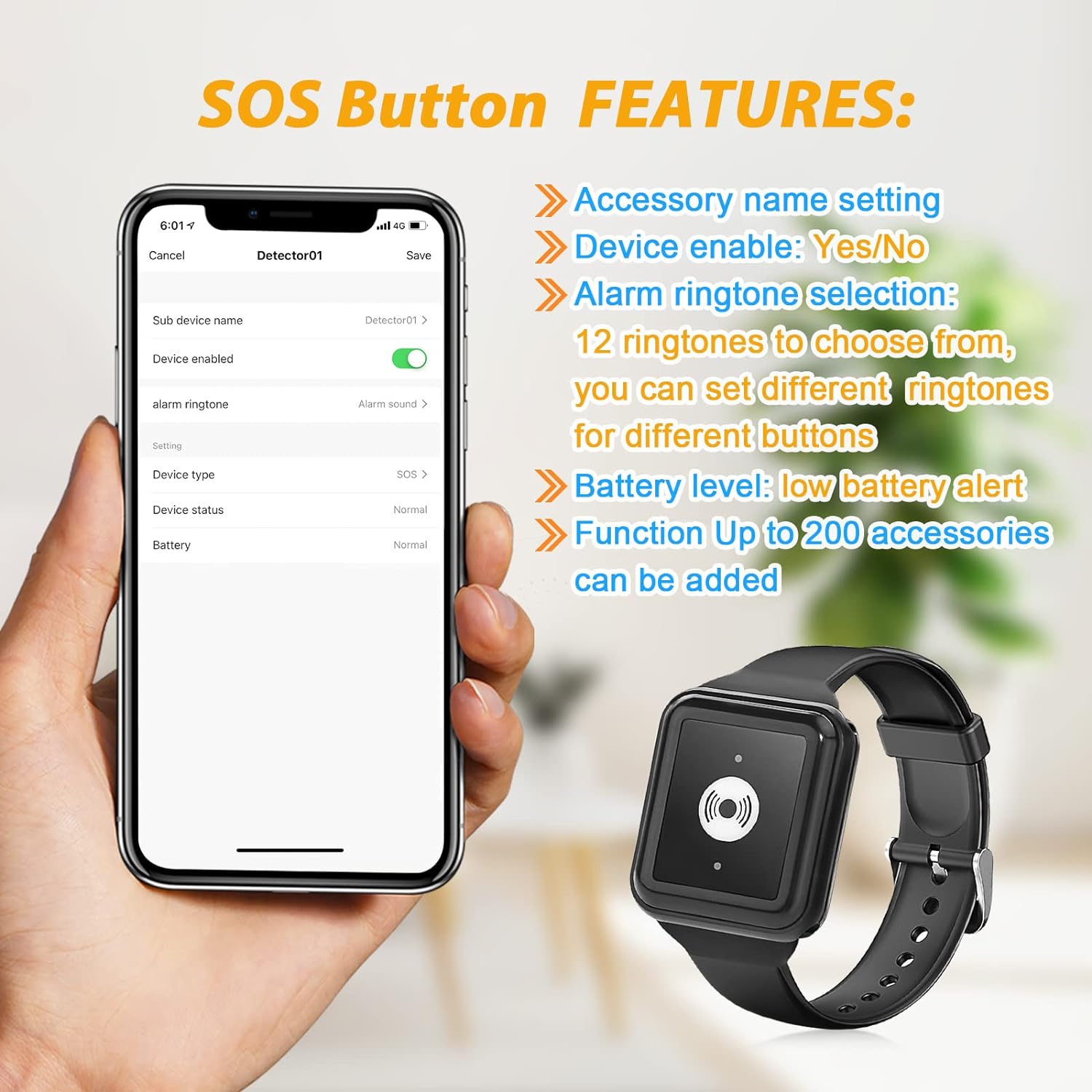 Daytech Stay Connected and Provide Peace of Mind with the Smart WiFi Caregiver Pager System and Alert Watch for Seniors and Patients