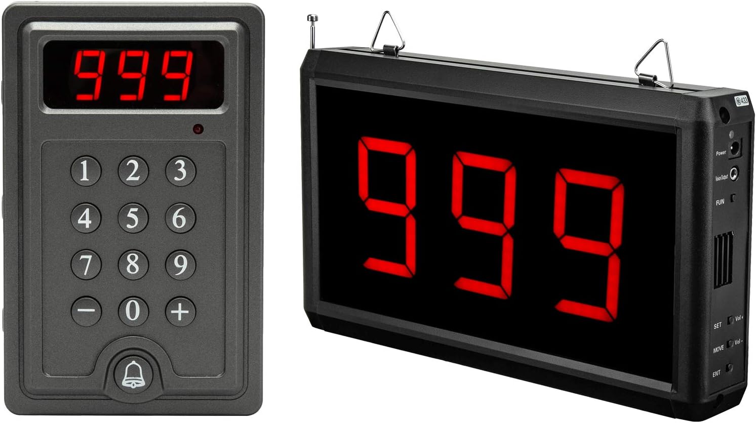 Daytech Wireless Queue System - Restaurant & Clinic Paging - 3-Digit Display - Plug & Play - Long Range - No More Tedious Queues