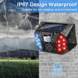 Daytech Solar Motion Sensor Alarms - 129db Security Siren, IP67 Waterproof, 4 Modes - Set of 2 for Home, Farm, Barn, Villa, Yard Protection