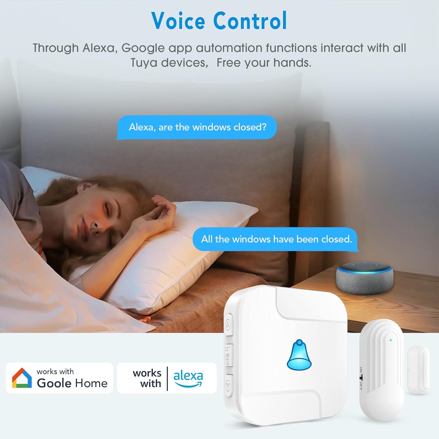 Daytech Smart WiFi Caregiver Pager Door Alarms: Protect Your Loved Ones with Tuya App Control
