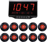Sistema de llamadas inalámbrico Daytech con 1 receptor de pantalla y 10 botones de llamada: perfecto para restaurantes, clínicas, hospitales y más.