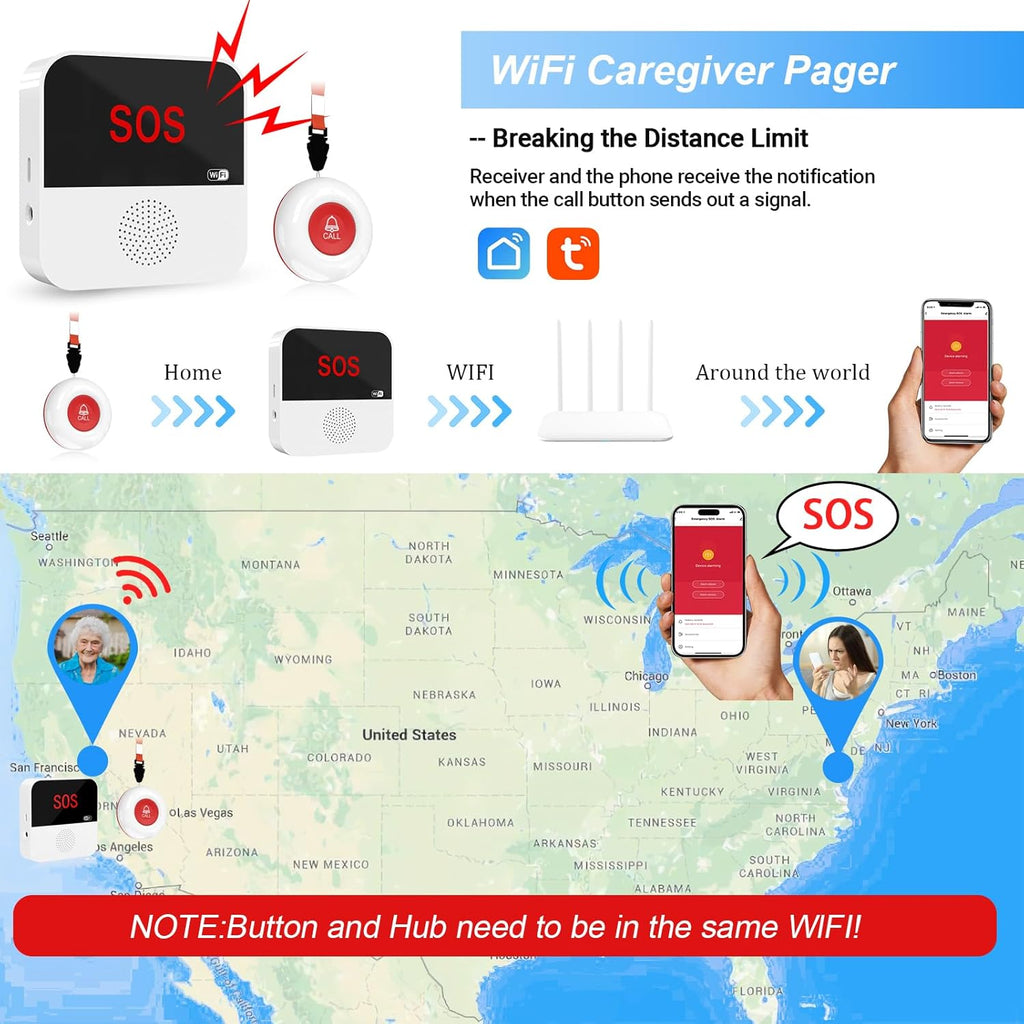 Smart WiFi Caregiver Pager: Revolutionizing Remote Caregiving