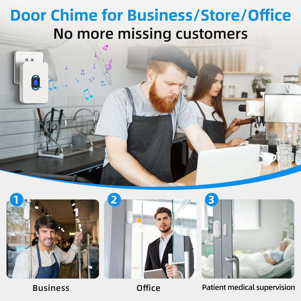 Seamless Shop Security with a Set of 2 Sensors and 2 Chimes