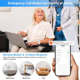 SanJie WiFi Rechargable Caregiver Pager System Life Alert Systems for Seniors Emergency Call Button for Elderly Call Bell for Patients at Home 1 Alert Watch 1 Receiver(only Supports 2.4GHz Wi-Fi) CallToU