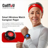 Ensure elderly safety with CallToU's 1000+ft range nurse alert button system. IP67 waterproof smart watch and 2 SOS panic buttons included（复制） CallToU