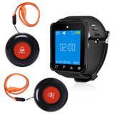 Wireless Wrist Pager Caregiver Alert System with 10 Call Buttons IP66 Waterproof Watch - Stay Connected and Independent at Home