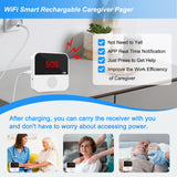 Daytech WiFi Rechargeable Smart Wireless Caregiver Pager System - Remote Alert for Elderly & Disabled