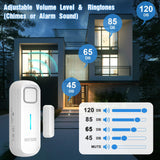 DAYTECH Freezer Door Alarm with Delay 1/2/3/4 mins When Left Open Window Chime Close Doors Reminder Refrigerator Door Alarm 0 to 120 dB for Fridge Home Store Office 2 Sets White