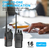 CallToU Walkie Talkies Long Range for Adults, Portable FRS Two-Way Radios, Police Scanner with 16 Channels, LED Flashlight, USB Charger 2 Pack CallToU