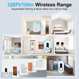 Caregiver Call Button Beeper Pager System Rechargeable & Portable Receiver with 500Ft Range Alert Button Call Bell for Elderly/Patient/Disabled at Home/Hospital/Clinic CallToU