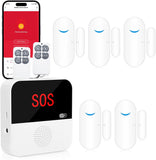 WiFi Door Alarm System, Wireless DIY Smart Home Security System, with Phone APP Alert, 8 Pieces-Kit (1 Alarm Base Station 5 Door Window Sensors 2 Key Fobs) for House, Apartment 2.4GHz Wi-Fi Only CallToU