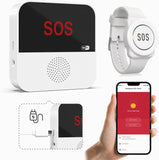 SanJie WiFi Rechargable Caregiver Pager System Life Alert Systems for Seniors Emergency Call Button for Elderly Call Bell for Patients at Home 1 Alert Watch 1 Receiver(only Supports 2.4GHz Wi-Fi) CallToU