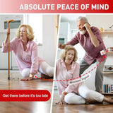 Daytech IP66 Waterproof watch button with adjustable nylon Velcro strap, CR2032 battery, and low power reminder. Comfortable, durable, and perfect for caregiver alerts.