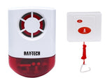 Daytech Strobe Siren Alarm System: Powerful Outdoor Security with Red Flashing Siren and Remote Panic Buttons