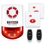 Système d'alarme à sirène stroboscopique Daytech : sécurité extérieure puissante avec sirène clignotante rouge et boutons de panique à distance