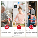 Dayetch WiFi Wireless Caregiver Pager with APP Remote Alerts, SOS Call Button for Elderly & Seniors at Home